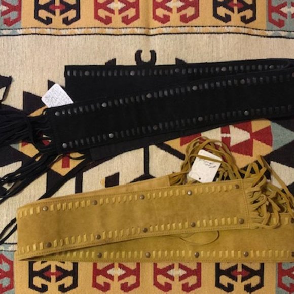 Free People Blaire Fringe Wrap Belt in Golden Raisin - Picture 4 of 5